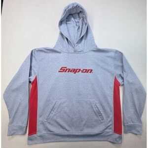 Snap On Tools Hoodie Mens XL Pullover Sweatshirt Gray Red
